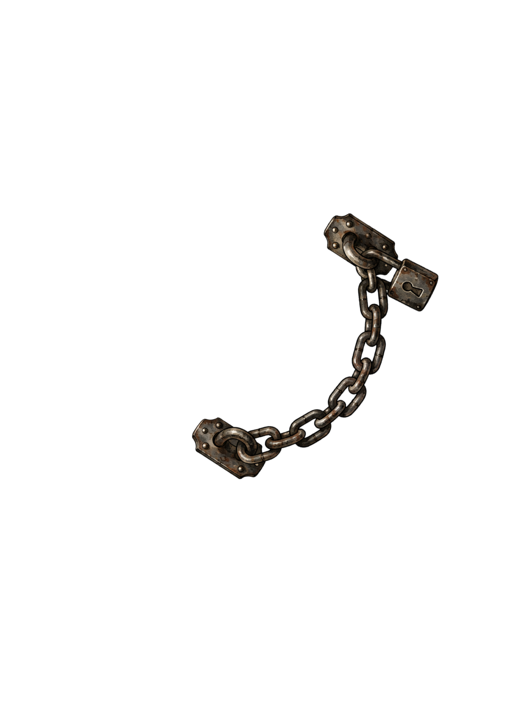 Rusted chain and padlock