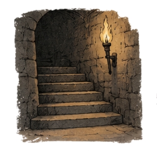 Hallway waking into the catacombs