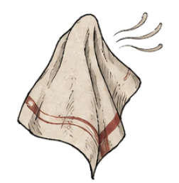 A handkerchief someone coughed into
