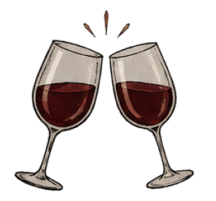 Wine glasses clinking